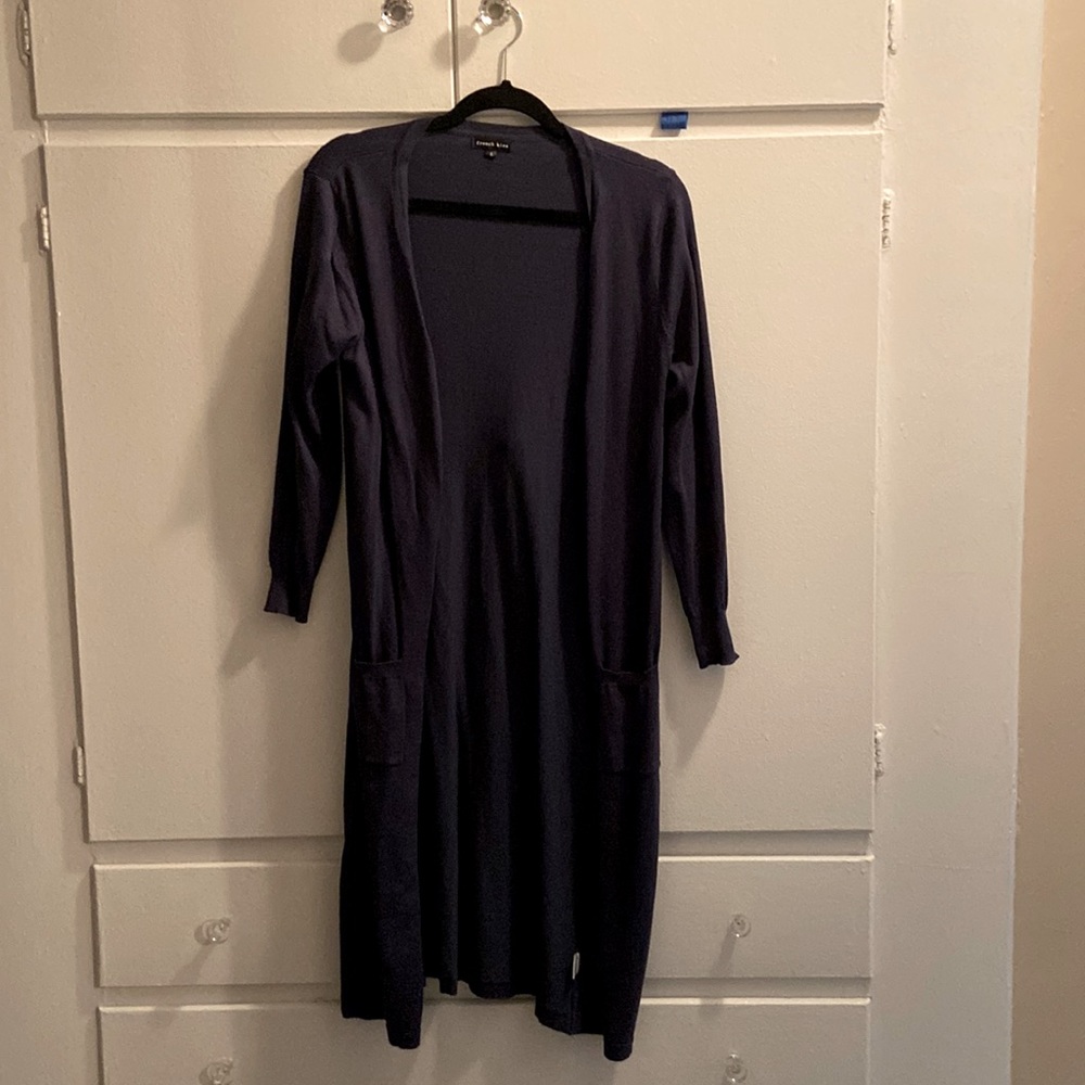 French Kiss Large navy blue long cardigan
